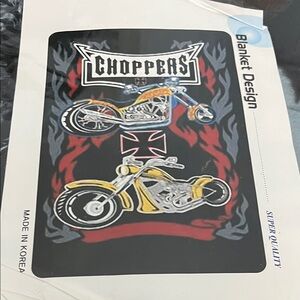 Mink Blanket - choppers design- motorcycle- new in package